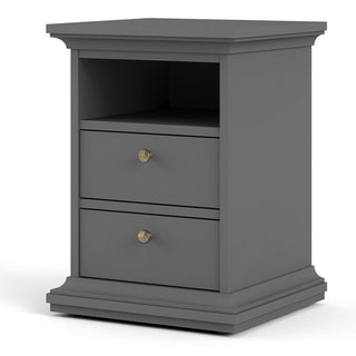 Paris Bedside 2 Drawers - Matt Grey