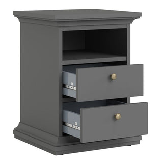 Paris Bedside 2 Drawers - Matt Grey