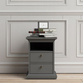 Paris Bedside 2 Drawers - Matt Grey